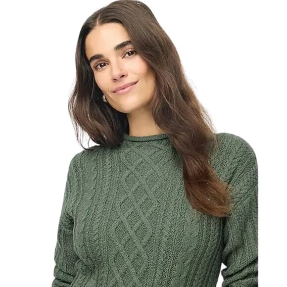 J.Crew Mockneck Cable-Knit Sweater Pale Spinach Green – Size M, EUC - Picture 8 of 16